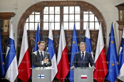 Gdansk. Wizyta premiera Finlandii Jyrki Katainenena....