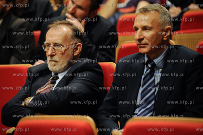 Gdansk. Ergo Arena.Konferencja prasowa Delegacji Miedzynarodowej...