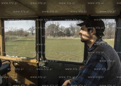 Zuławska Kolej Dojazdowa. Przejazd drezyna motorowa...