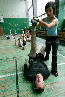 Gdansk, sala gimnastyczna w hali Oliwia. Trening aerobiku...