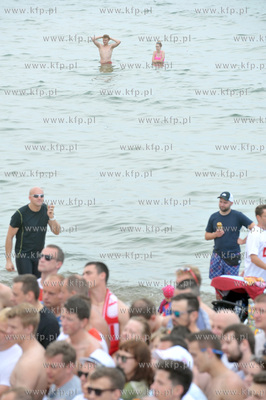 Gdansk Brzeżno. Strefa kibica na plaży w pobliżu...