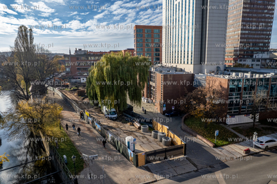 Przy ul. Wodopój w Gdańsku trwają prace przygotowawcze...