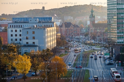 Gdańsk. Złota jesień. Widok z tarasu widokowego...