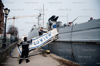 Gdansk. Nabrzeze Motlawy. Wizyta nalezacego do francuskiej...