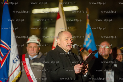 Gdansk. Plac Solidarnosci. Obchody 45. rocznicy Grudnia...