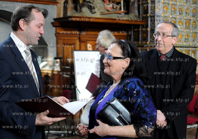 Gdansk, Dwor Artusa. Prezydent Gdanska Pawel Adamowicz...