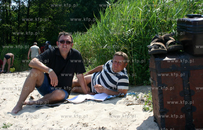 Ekipa filmowa serialu Swieta Wojna (TVP2) realizue...