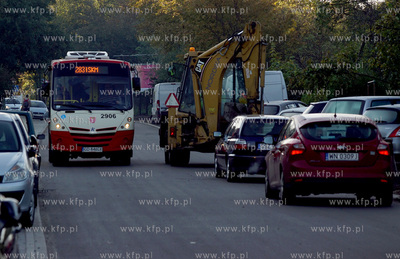 Gdańsk. Ulica Sobieskiego po remoncie nawierzchni....