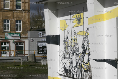 Mural Bitwa pod Grunwaldem na stacji niskiego napięcia...