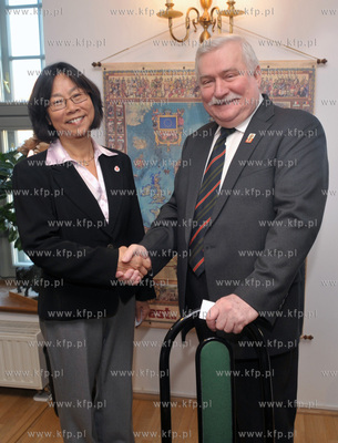 Spotkanie Lecha Walesy z Tienchi Liao - prezeska Independent...