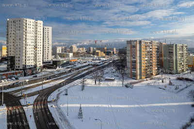 Zima w Gdańsku. Morena. Skrzyżowanie ul. Rakoczego...