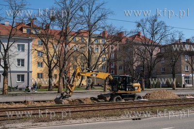 Gdańsk,Wrzeszcz. Modernizacja Al. Hallera. 6.04.2020...