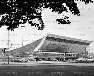 Hala Olivii w Gdansku Oliwie podczas budowy. 8.06.1973...