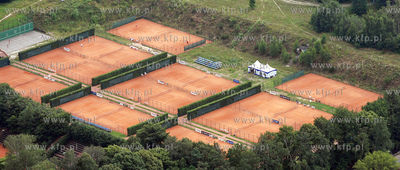Gdynia z lotu ptaka. Nz. Korty tenisowe Klubu Arka...