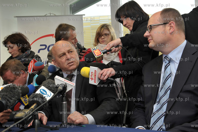 Wizyta w Gdansku Grzegorza Laty, prezesa i Zdzisława...