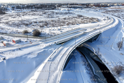 Panorama Pruszcza Gdańskiego. Widok na budowę węzła...