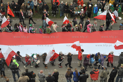 Gdanska Parada Niepodleglosci na ul. Podwale Staromiejskie....