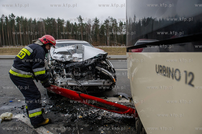 Gdansk. Wypadek drogowy na ulicy Slowackiego w poblizu...