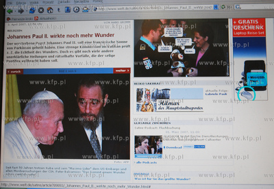 Niemiecki dziennik " Die Welt" zamiescil na swej stronie...
