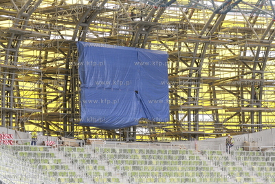 Gdansk Letnica. Budowa stadionu pilkarskiego PGE Arena....