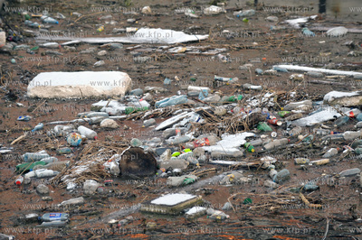 Plywajacy smietnik na Motławie przy marinie na ul....