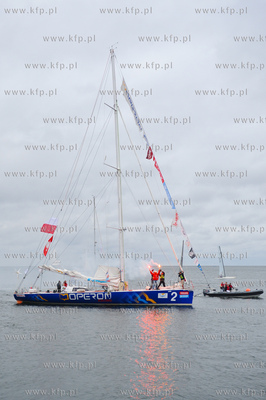 Sopot. Uroczyste przywitanie zeglarza Zbigniewa Gutka...