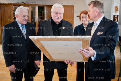 Gdansk. Biuro Lecha Walesy. Spotkanie Leszka Millera...