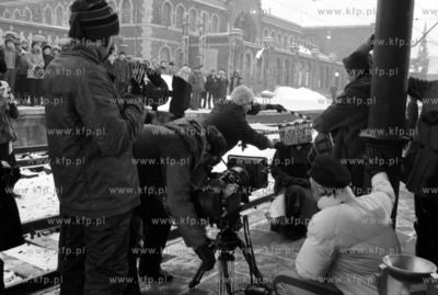 Plan zdjeciowy filmu "Czlowiek z zelaza". Scena na...