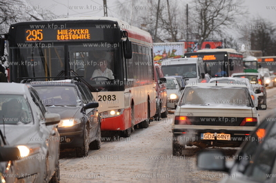 Gdansk, ul. Swietokrzyska, na wysokosci Lostowic. Drogowcy...