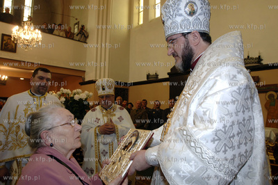 Nabozenstwo w cerkwi prawoslawnej sw Mikolaja w Gdansku...