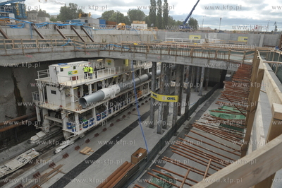 Gdansk. Maszyny TBM Damroka, podczas wiercenia tunelu...