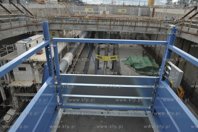 Gdansk. Maszyny TBM Damroka, podczas wiercenia tunelu...