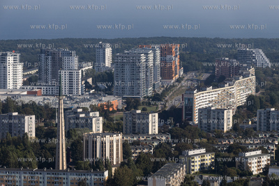 Gdańsk Przymorze. Widok z tarasu Olivia Star. 27.09.2023...