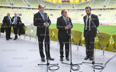 Gdansk. Stadion PGE Arena. Briefing prasowy z udzialem...