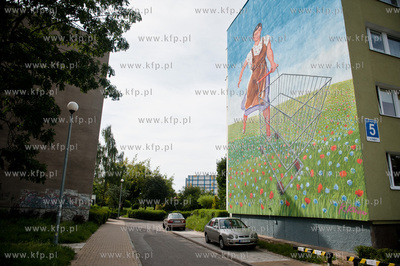 Gdansk. Zaspa.  Nowy mural przy ul. Bajana autorstwa...