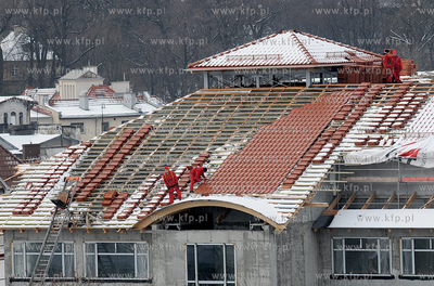 Zimowy Sopot, widok z latarni morskiej. Nz. budowa...