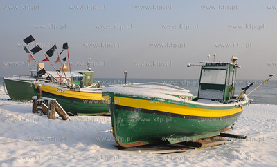 Gdynia Orlowo w zimowej szacie. Nz. Pokryte sniegiem...