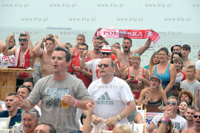Gdansk Brzeżno. Strefa kibica na plaży w pobliżu...