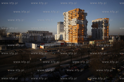 Gdansk Przymorze. Obroncow Wybrzeza. Nz Budynki mieszkalne...