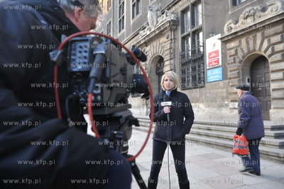Ekipa Telewizji gdansk i dziennikarka Malgorzata Rakowiec...