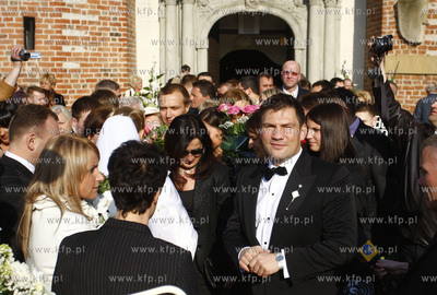 Gdansk. Katedra Oliwska. Slub Dariusza Michalczewskiego...