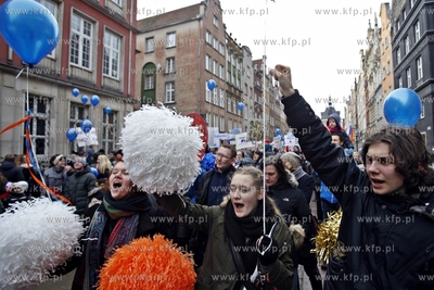Demonstracja w obronie Pałacu Młodzieży w Gdańsku.
31.01.2015
fot....