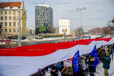 Gdansk. Manifestacja pod haslem W obronie Twojej wolnosci,...