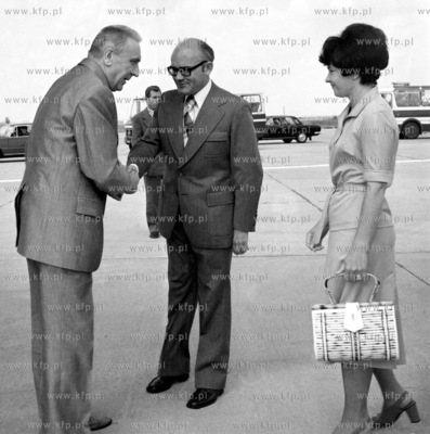 Powitanie na lotnisku Gdansk Rebiechowo I sekretarza...