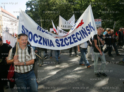 Szczecin. Kilka tysiecy zwiazkowcow z calej Polski...