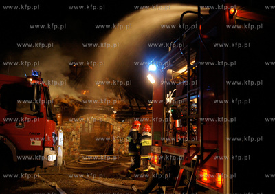 Pozar goralskiego domu na ulicy Warzywniczej w Wejherowie,...