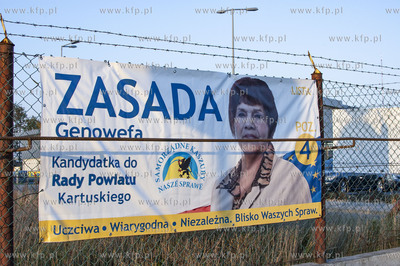 Chwaszczyno, gmina Żukowo na Kaszubach. Reklamy wyborcze...