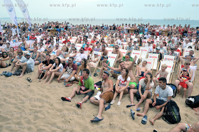 Gdansk Brzeżno. Strefa kibica na plaży w pobliżu...