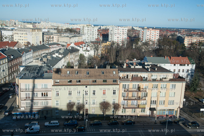 Gdańsk Wrzeszcz. Widok z podnośnika z Komendy Wojewódzkiej...