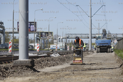 Gdansk. Jana z Kolna. Remont tramwajowego torowiska...